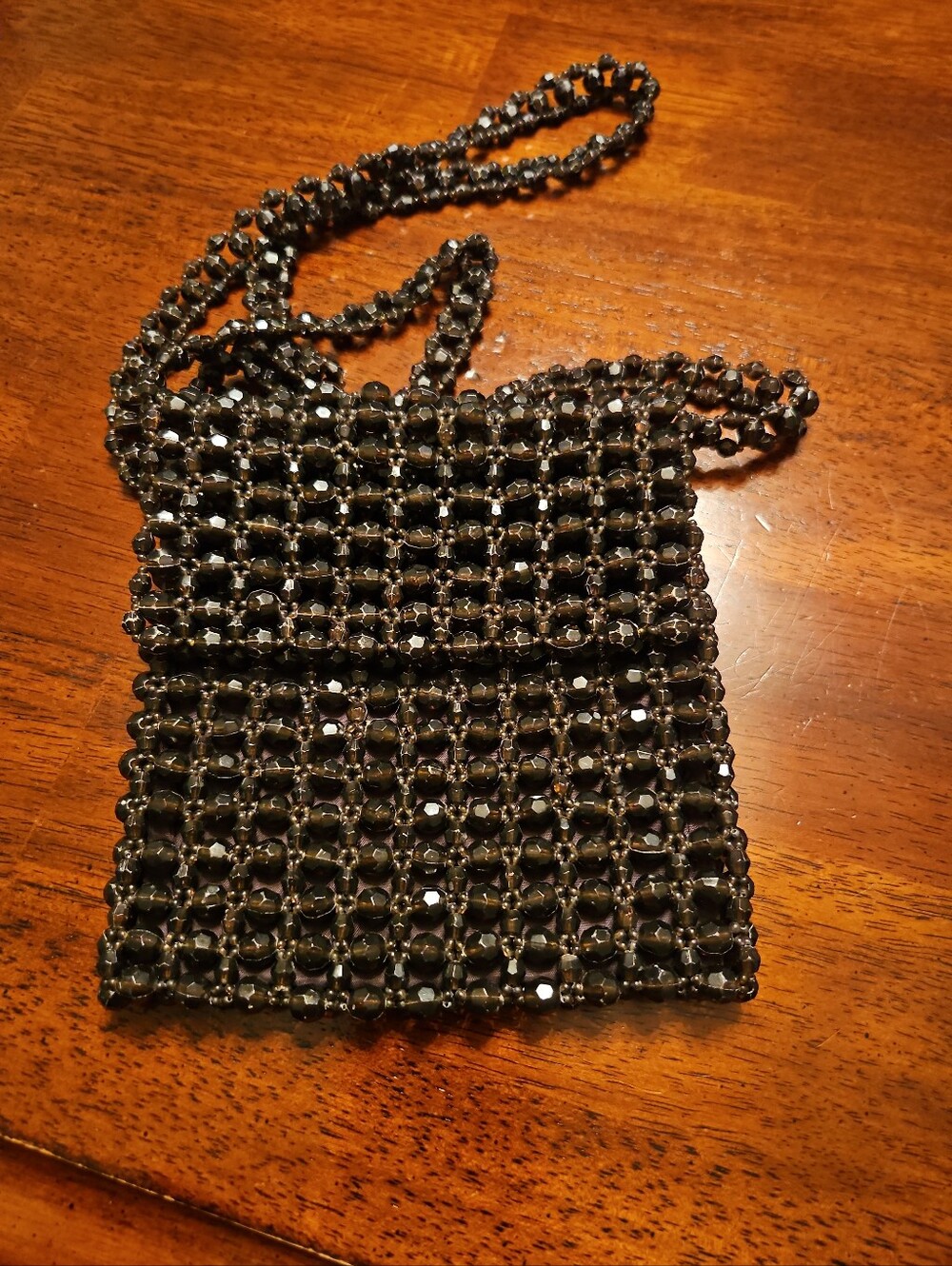 Express Black Beaded Evening Bag Small